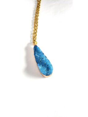 Blue druzy necklace